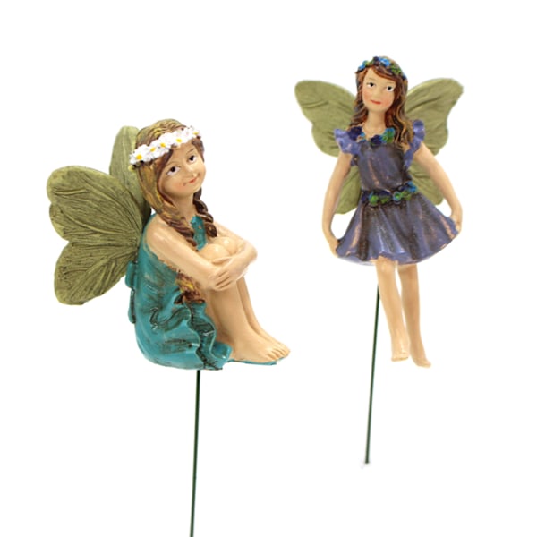 6 Stycken Mini Trädgårdsfigurer Féer Dekor för Utomhus Trädgård Gård Hem Mini Fé Staty Figur Lätt att Använda Gåva