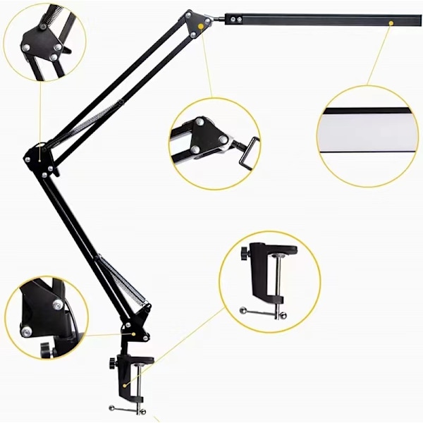 Justerbar LED-skrivbordslampa med ögonskydd (Svart)