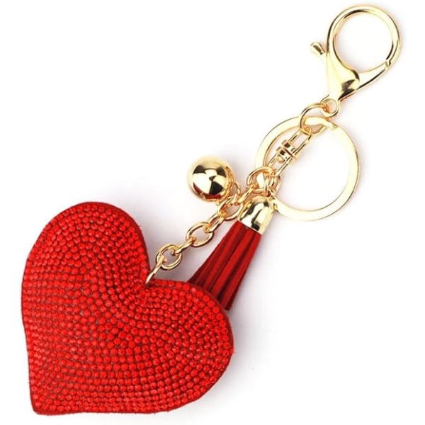 Bling Glitter Nyckelring Kristall Rhinestone Love Heart Design Key R