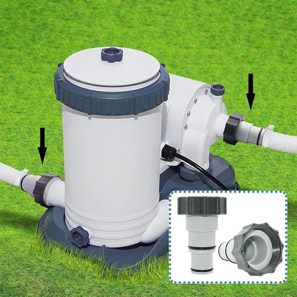 Adapter for pool, A-series replacement hose adapter with thread, 32 and 38 mm hose diameter, pump adapter for pool kit (2 pieces)