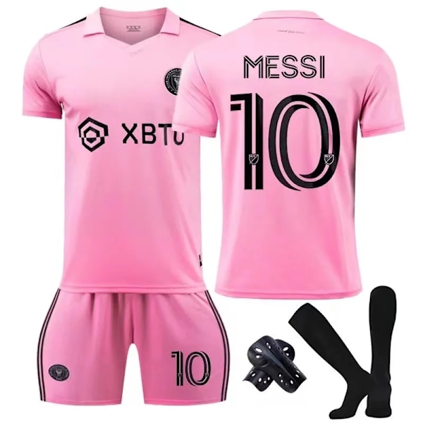 MIA MI Messi Camiseta No10 Fotbollströja Boy Kid T-Shirt Set Vuxen Sportkläder Tjej Sportdräkt Skyddskläder Cosplay Kit B1 B1 XL