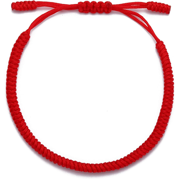 Tibetanskt handgjort justerbart flätat rep Chakra-armband för kvinnor Män Tonåringar Vänskapsgåva[JR] Red
