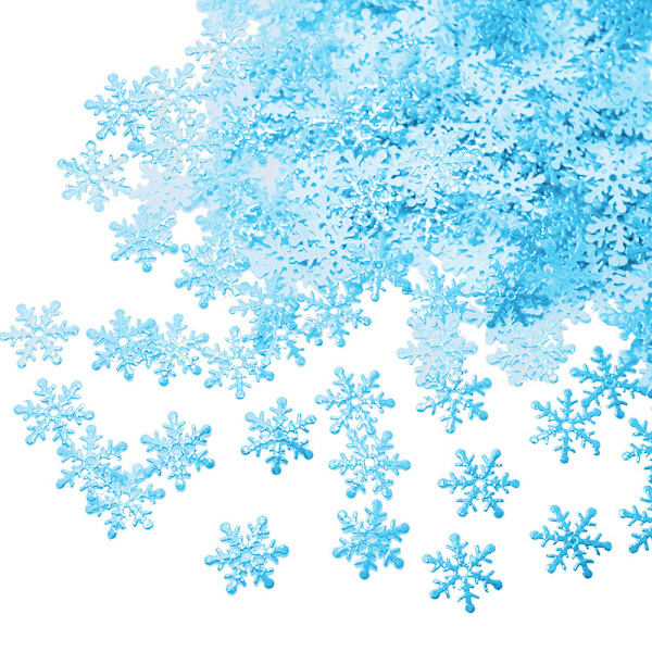 1000 st Julglitter Snöflingor Vinterfönster Tårta Bord Konfetti Snö Snöflingor Dekoration för Jul Bröllop Födelsedag Semester Dekoration