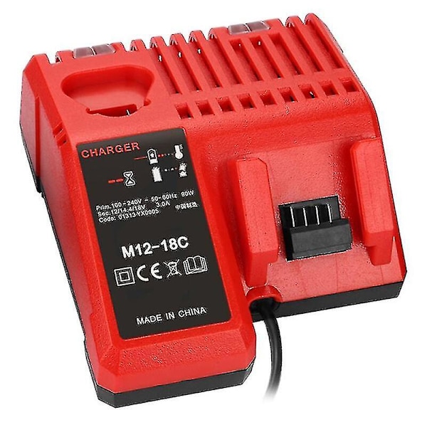 M12-18c Li-ion Batteriladdare för Milwaukee 12v 14.4v 18v C1418c 48-11-1815/1828/1840 M18 M14 M12 LitiumbatteriBY