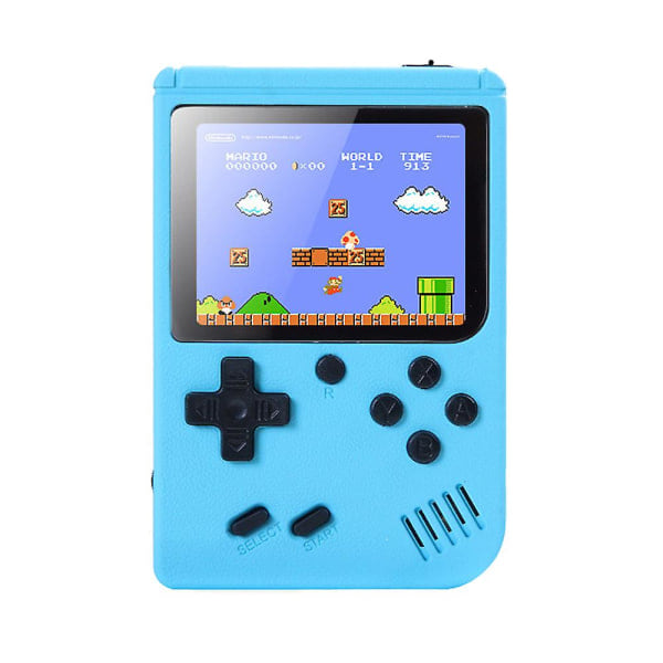 500-in-1 Retro Gameboy -kone Mini käsikonsoli Pelikonsoli Sisäänrakennettu klassiset pelit Lapset Aikuiset Hauska lelulahja sininen blue