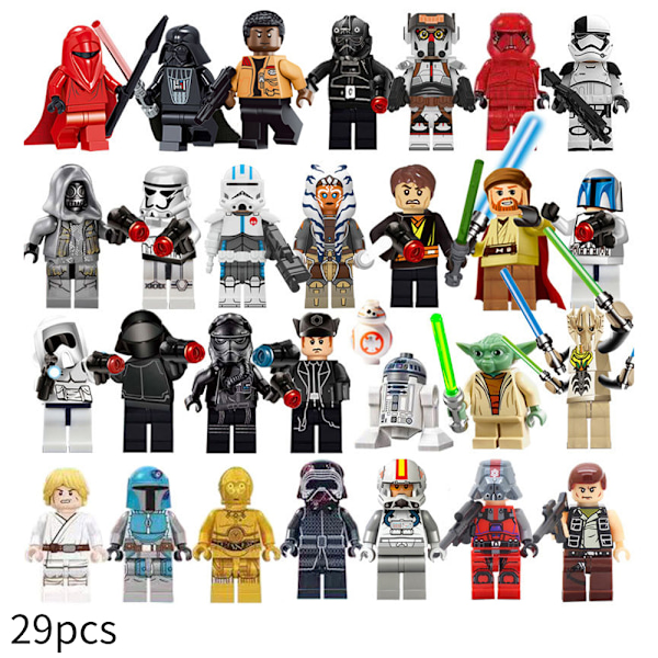 29 stk Star Wars Byggeklodser Minifigur Luke Darth Vader Legetøj