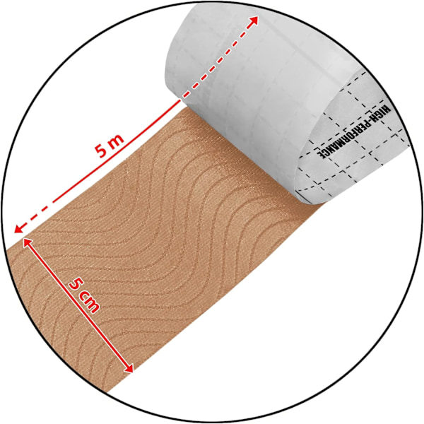 3 rullar kinesiotejp 5m x 5,0cm Olika färger E-bok med applikationer