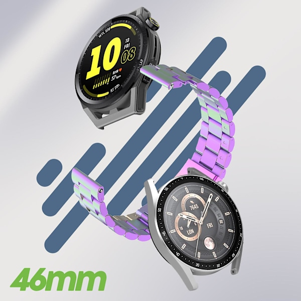 Armband för Huawei Watch GT 3 46mm stålspänne Iridescent