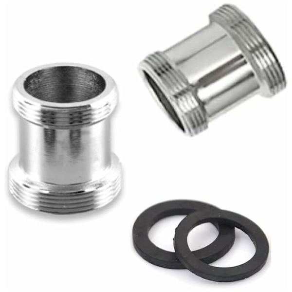 2 kpl Messinkihana-adapteri 22 mm NPT Uros-Uros Vesisuodattimelle Ilmavälille (M24-M22)