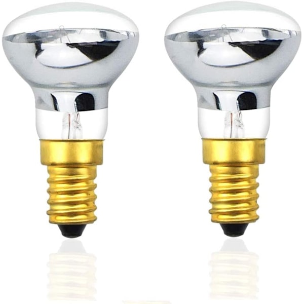 2-pak R39 E14 Reflekterende Glødelampe Spotlight Dimbar Lava Lampe 25W S