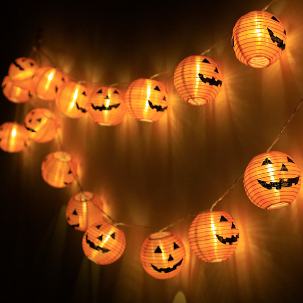 2024 Jule-Halloween Græskarlys Bat Spider Lys Kranium Lysstreng Dekoration Style 53 Lantern Pumpkin