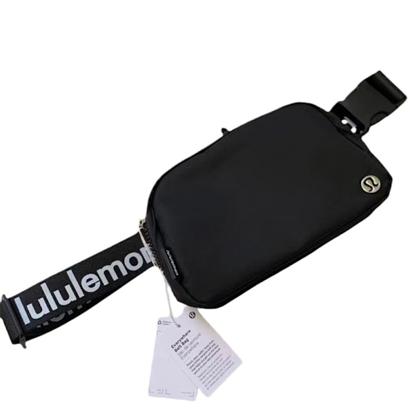 Lululemon Everywhere vyölaukku musta Wordmark-hihnalla naisille, miehille ja unisex Black