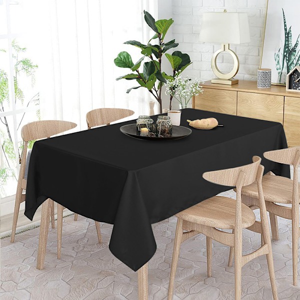 Svart Duk 152x213 cm Rektangulær Duk for 120 cm Bord