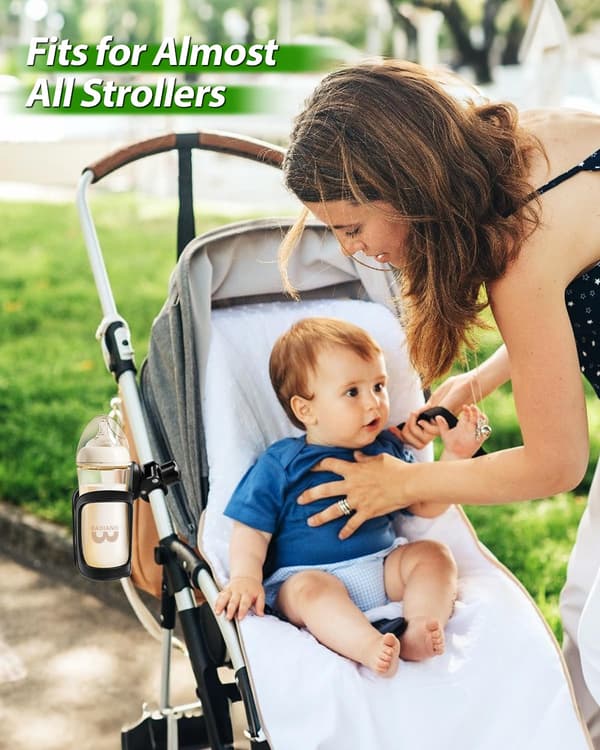 2-pack Universal Stroller Cup Holder - Adjustable Drink and Bottle Holder for Strollers, Walkers, Bikes