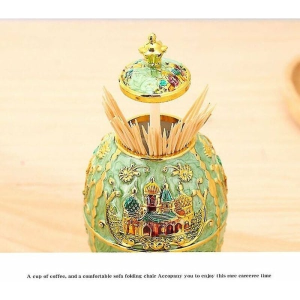Fabergéägg, kejserliga Fabergéägg Fabergéägg påskägg handmålade emalj Fabergéägg ask tandpetare ask (spira röd slott), 7*7*15cm