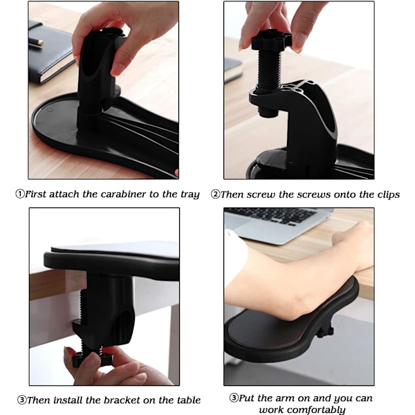 Ergonomiskt armstöd för skrivbord, tangentbords handledsstöd, musmatta, kudde med minnesskum handledsstöd för dator, bärbar dator, arbete, spel (2 st)