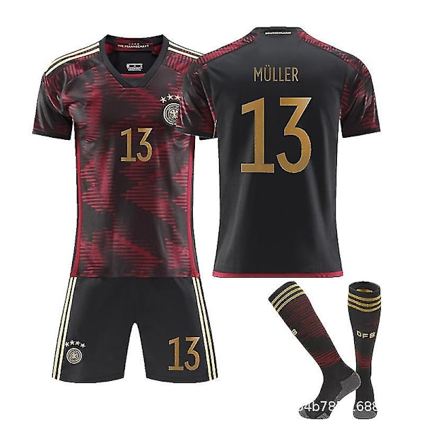 22-23 Qatar VM Tyskland #13Muller Fotballdrakt Dress Set 26 (140-150cm)