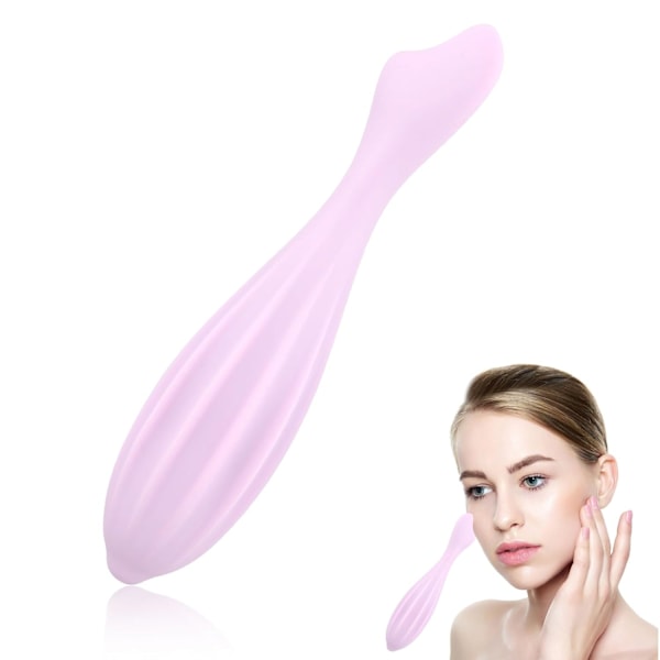 Facial Massage Roller, Silicone Face Massage Tool Shapes Body & Face Curves Face Massage Stick Skin Care Self Tool Reduces Tiredness(Pink)