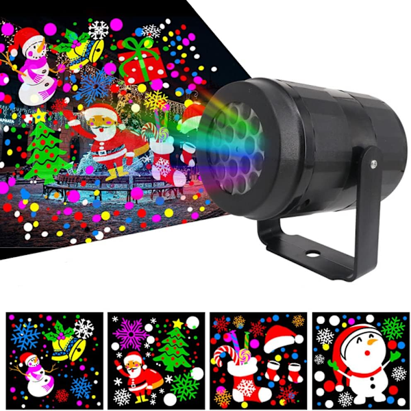 Julprojektor med 16 Mönsterbilder LED-projektionslampa