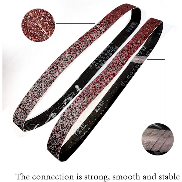 Slipband 25 x 762 mm | 15 st slipband | Slipbandset 3x kornstorlek 80/120/150/240/400 vardera för bandslipmaskiner