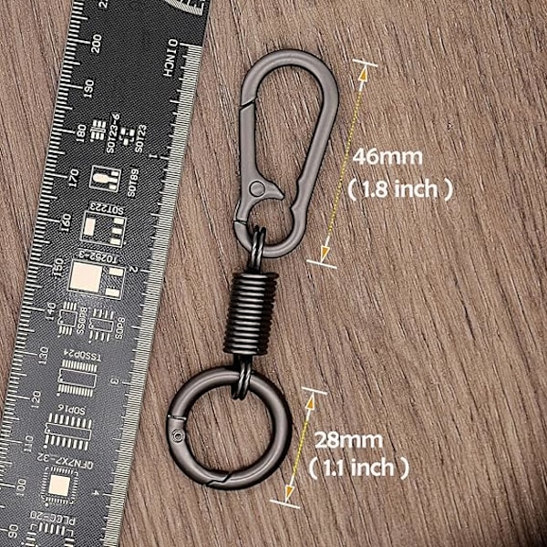 Nøkkelringklips med O-ringer, hurtigutløser nøkkelring nøkkelring, liten karabinkrok nøkkelkrok for bilnøkkel