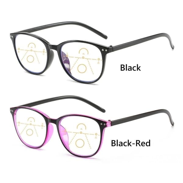 Progressive Multifokale Læsebriller Blålysblokerende Computerbriller Sorte Styrke 3.0 Sort Black Strength 3.0