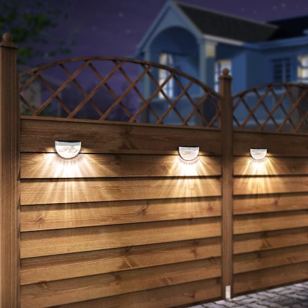 2-pack solcellsstolpar lampor väggmonterade dekorativa däcklampor