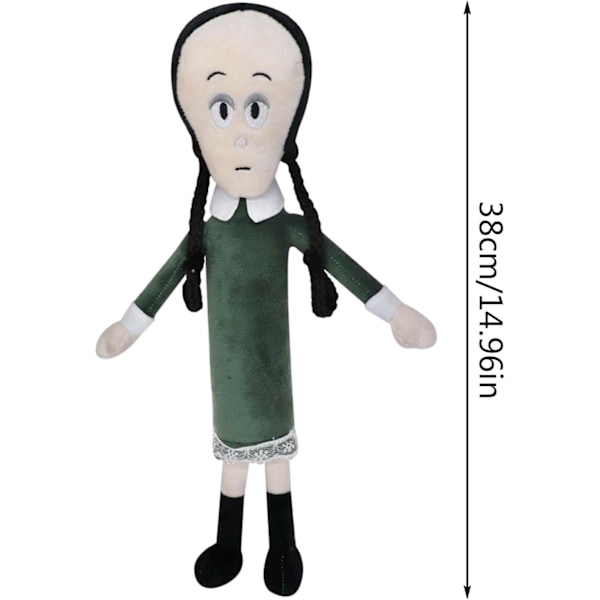 Addams pehmolelu, pehmeät pehmoeläimet, pehmotyyny, Wednesday Addams pehmolelu lahjat lelu kodin sisustus elokuvia varten