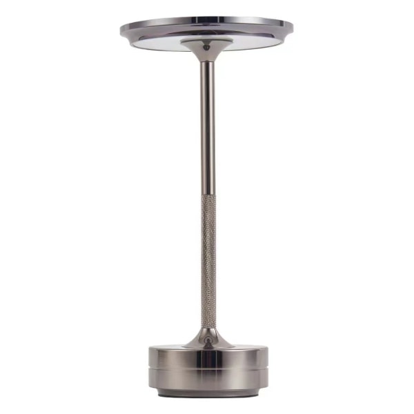 Sladdlös skrivbordslampa Dimbar Metall USB Laddningsbar Skrivbordslampa -1st-WELLNGS silver