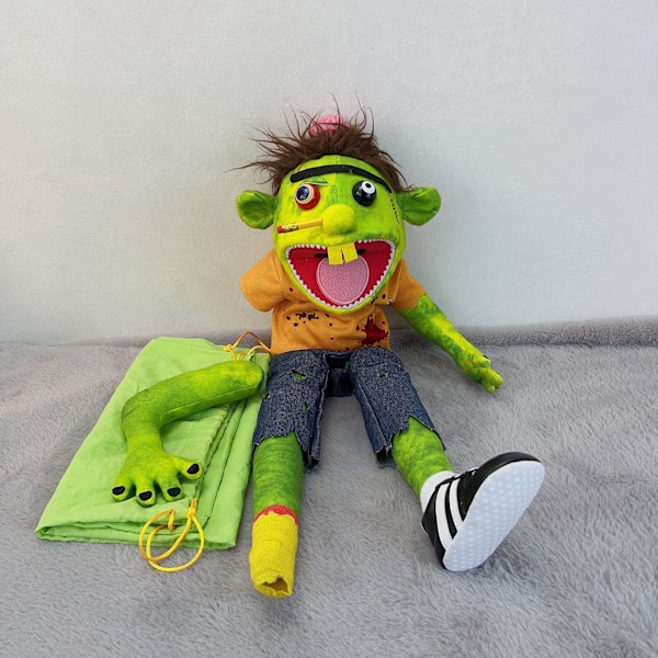 Handdockor i lager, roliga plyschleksaker för pojkar, tygdockor, jeffy fingerdocka Phoebe puppet