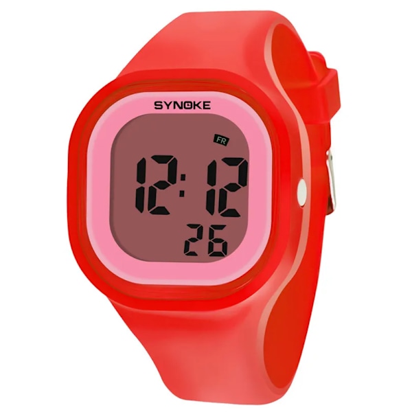 SYNOKE Mænd Digitalt Armbåndsur Sport LED Alarmur 50M Vandafvisende Timer Dame Elektronisk Ur Relogio Masculino Red