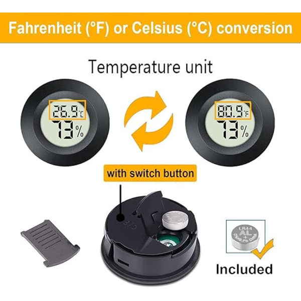 Digital mini hygrometer, temperatur- og luftfugtighedsmåler til luftfugtere i drivhuse