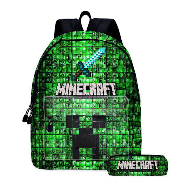 Rygsæk til drenge Børn Sort Minecraft Gamer-taske Skolerygsæk One Size V