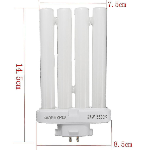 Fml 27ex-n 27w 4-pin firkantet energisparende kompakt fluorescerende lampe 6500k 4 rader pære