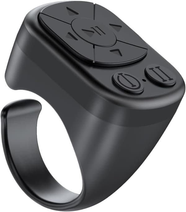 TikTok Ring Remote Control - Bluetooth Remote Control for iPhone and iPad, Camera Button, Video and Music, Compatible with iOS and Android Black black
