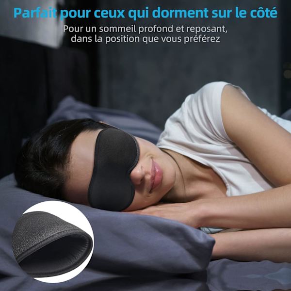 3D sovmask för sommaren för att lindra ögontrötthet, andningsbar och ljustät för män och kvinnor som sover