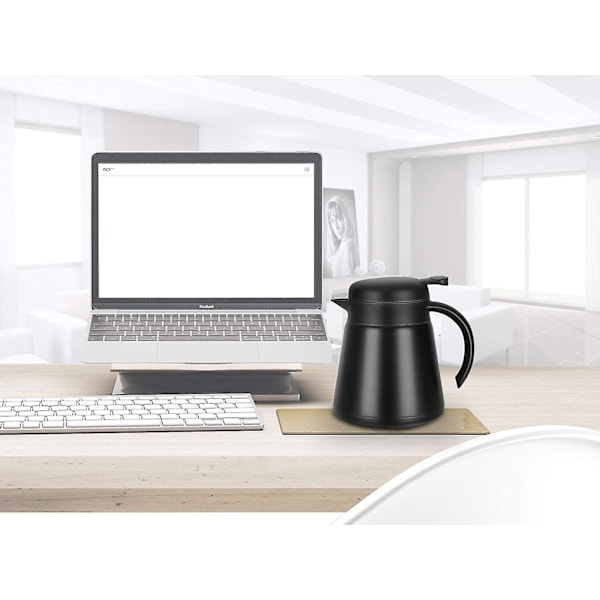 Rustfrit stål Termokande/Dobbeltvægget Vakuumisoleret Kaffebeholder Med Trykknap Top, Til Kaffe, Te, Drikke 680ml