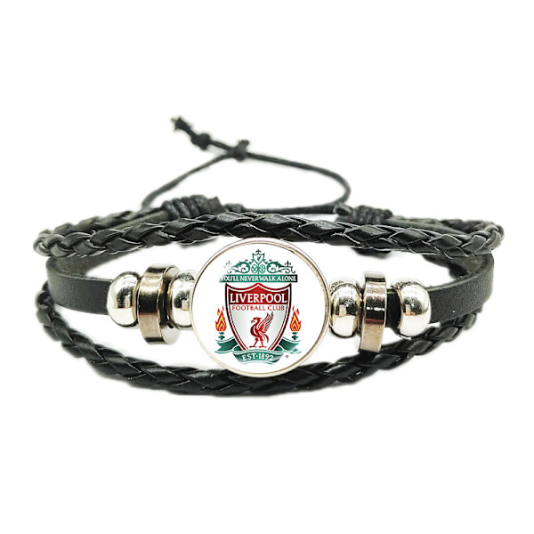 Gos - Fodboldfan Tid Juvel Vævet Justerbart Læder Reb Armbånd Liverpool