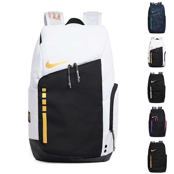 Unisex Nike Elite Pro Basketboll Ryggsäck Skolväska Gym Sport Resväska Laptopväs Black White