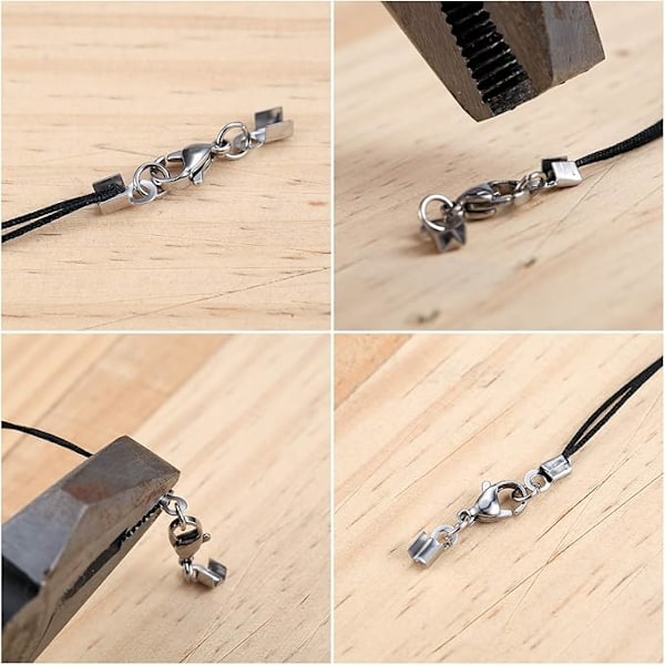 Hummerlås, Karbinhake med sladdände, Fästklämma för armband, halsband, örhängen, smyckestillverkning - 20 st