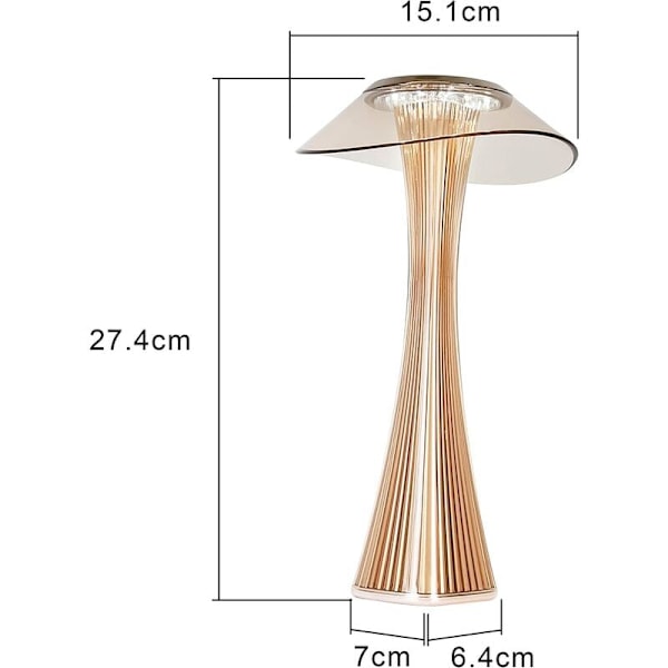 Dimbar USB-bordslampa Uppladdningsbar sänglampa - Rosa LED nattlampa