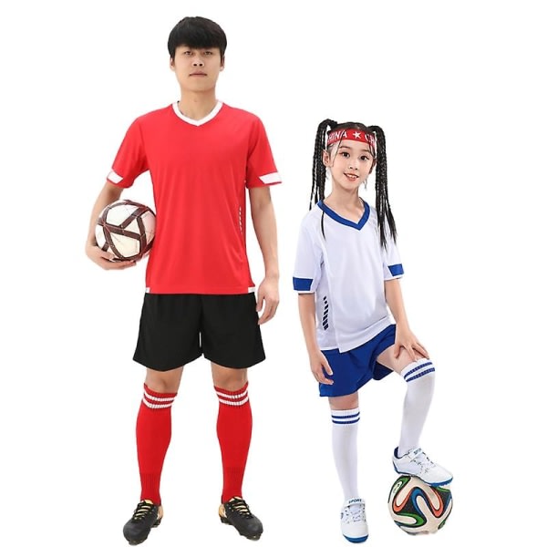 Fodboldtrøje til børn Fodboldtrøje Fodbold Træningstøj Sportsbeklædning Rød 28(150-155cm)