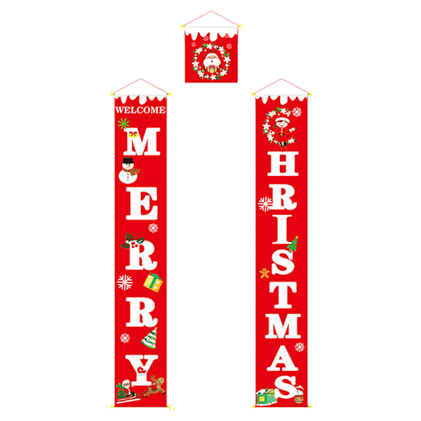 Hängande banderoller Couplet Christmas Door Banner för semester