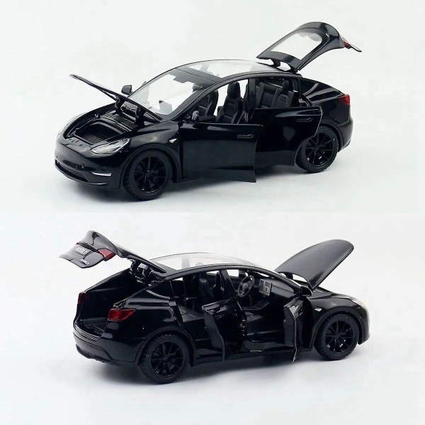 1/32 Tesla Model Y SUV Leikkiauto Malli Valettu Metalli Miniatyyri Ääni & Valo Vetotakaisin 1:32 Kokoelma Lahja Pojalle Lapselle White