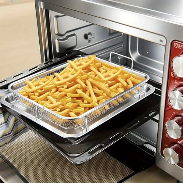 Bagekurv i rustfrit stål til airfryer ovn udendørs 1pc Solid Color