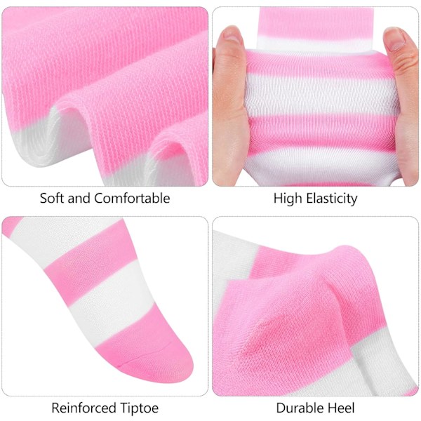 4 par knähöga randiga strumpor randiga lårhöga strumpor cosplay accessoarer [ch]