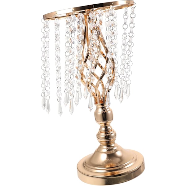 Bröllopsrekvisita ny järn galvanisering kristall twist ljusstake ornament matbord T-scen blomkruka vägledare