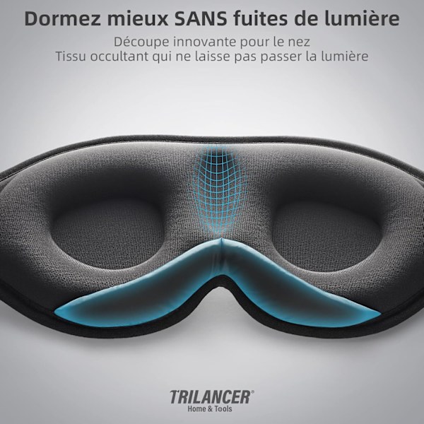 3D sovmask för sommaren för att lindra ögontrötthet, andningsbar och ljustät för män och kvinnor som sover