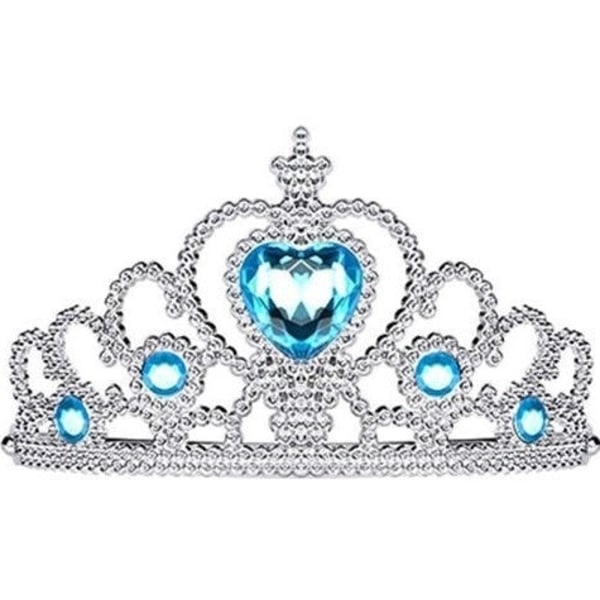 Elsa prinsessekjole + tiara/flette/hansker - WELLNGS 100 cl