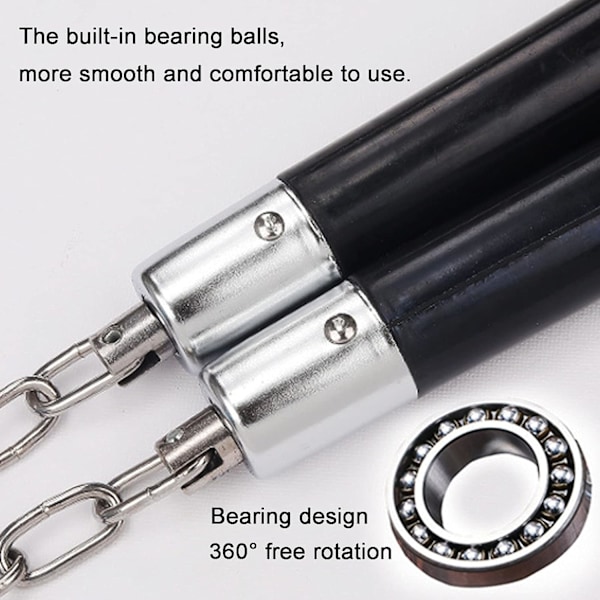 (1 st) Nunchucks Säker Solid Gummi Tränings Nunchucks Nunchakus med Stålkedja och Kullager System, Övning, Träna
